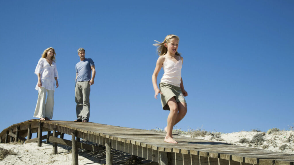 Family at the coast